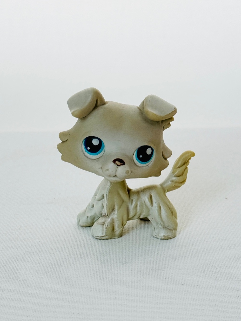 LPS Authentic Littlest Pet Shop #58 Collie Dog - Grey Blue Eyes - HTF Rare